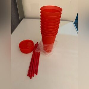Red Party Cups and Straws Set